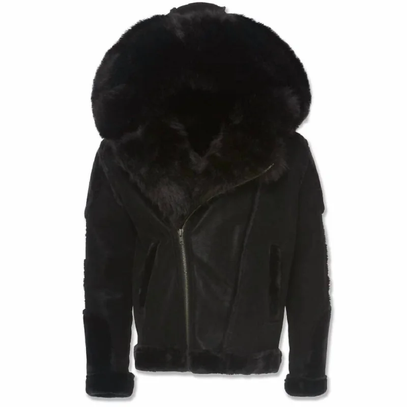 Men's El Jefe Shearling Moto Jacket In Black