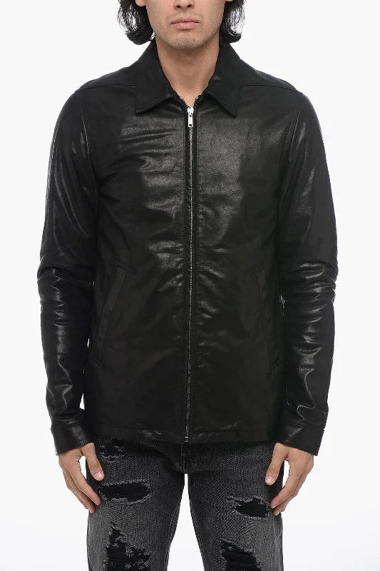 Rick Owens Leather BRAD Coach Jacket