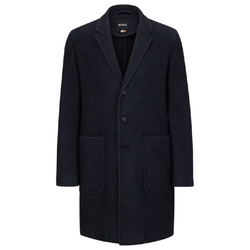 Slim-fit coat in a micro-patterned wool blend