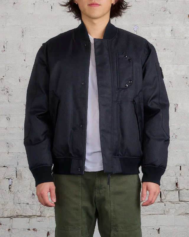 Stone Island Down Deep Wave Bomber Jacket Black