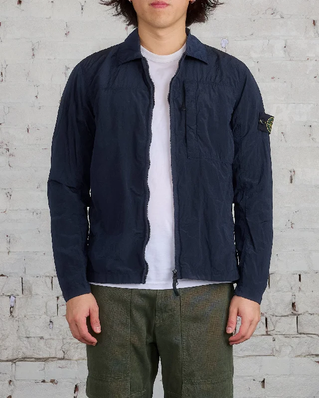 Stone Island Iridescent Nylon Metal Overshirt Navy