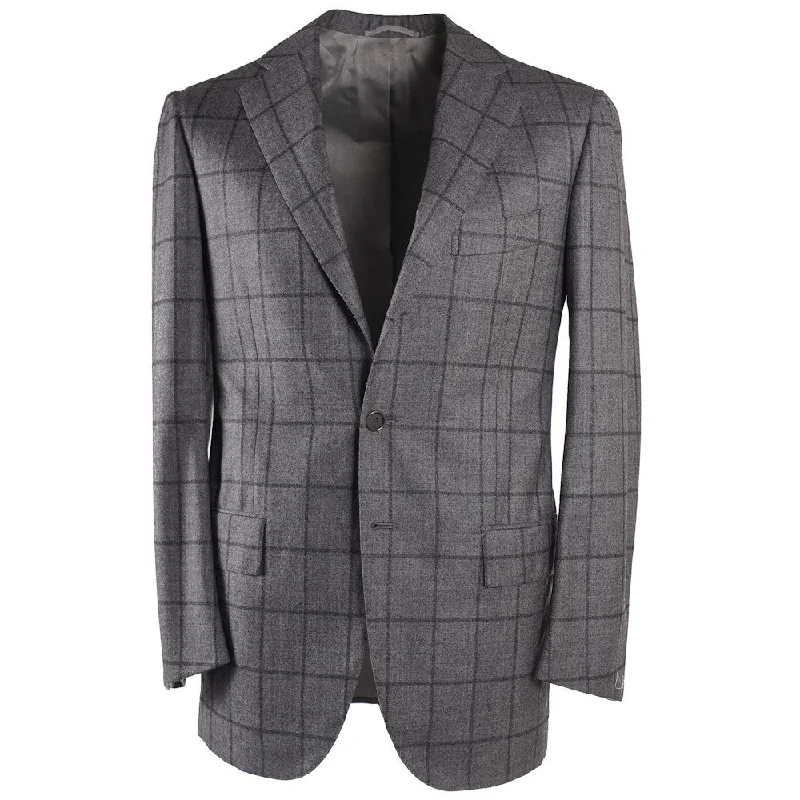 Cesare Attolini Gray Check Wool-Cashmere Suit