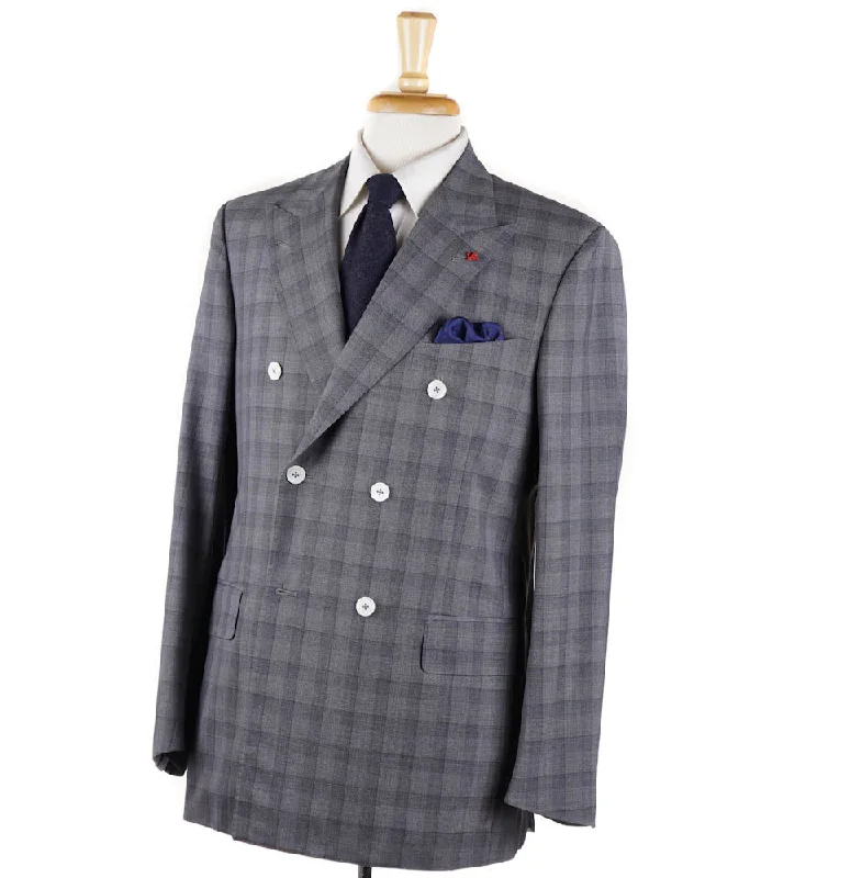 Isaia Gray Check Lightweight Super 150s Suit