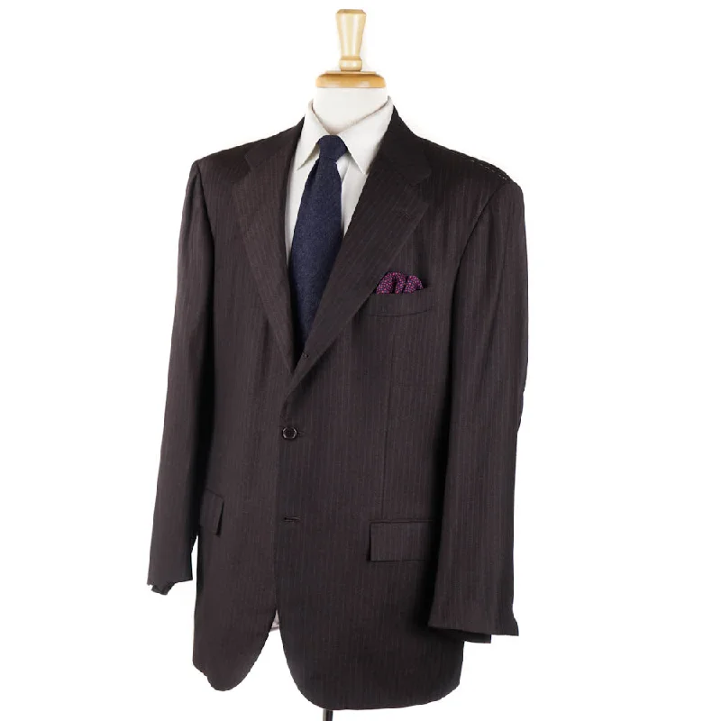 Kiton Chocolate Stripe Cashmere Suit