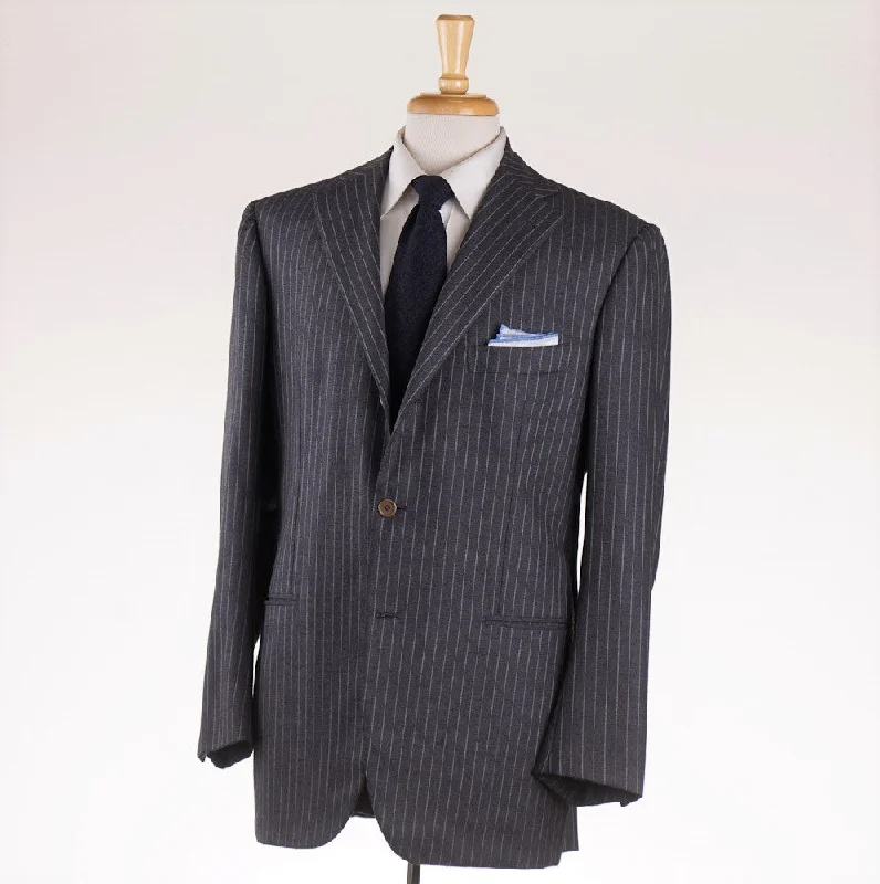 Orazio Luciano Gray Stripe Wool-Cashmere Suit