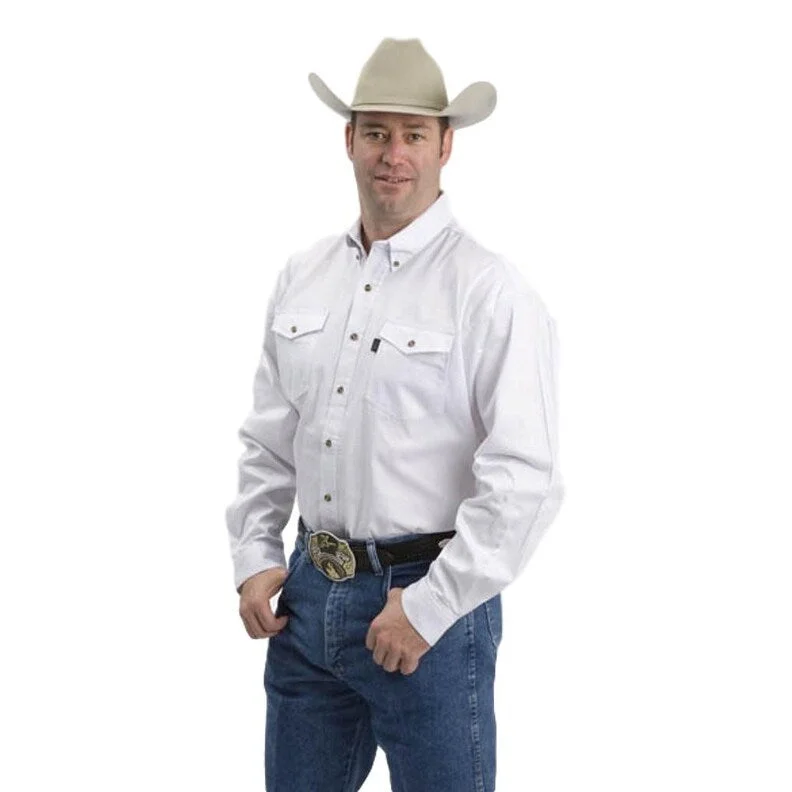 Roper Western Shirt Mens Button Long Sleeve White 06-001-0600-0161 WH