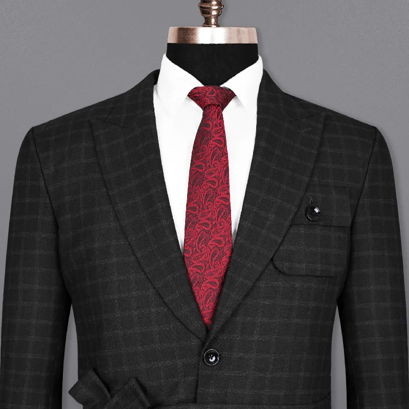 Bunker Black Windowpane Wool Rich Sports Blazer