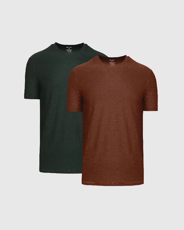 Cedar & Dark Heather Forest Active Crew 2-Pack