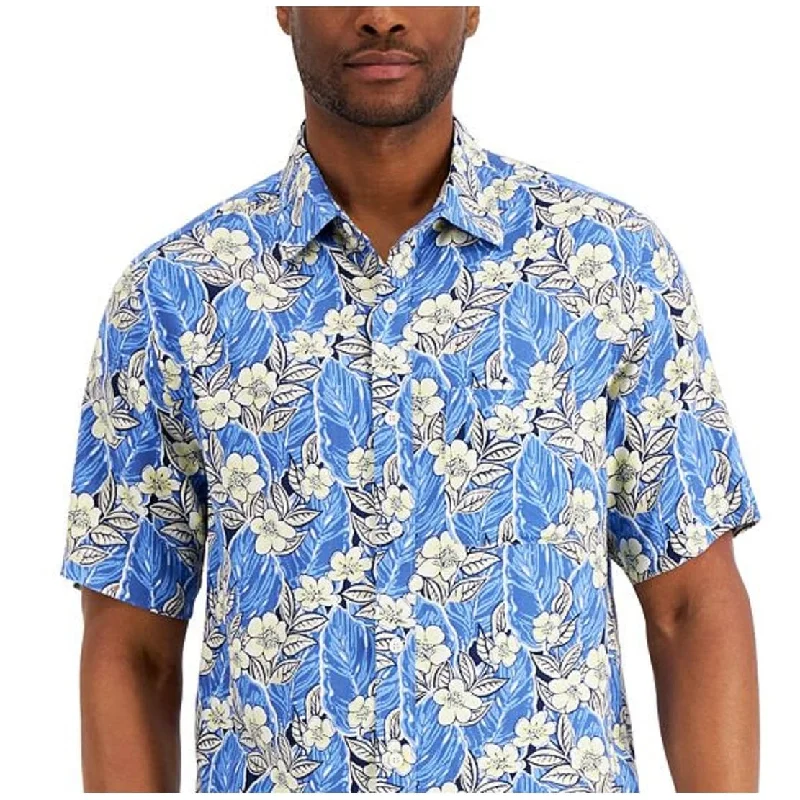 Club Room Men's Tropical Retreat Shirt Blue Size Small