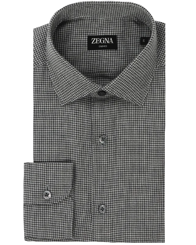 Light Grey Houndstooth Sportshirt