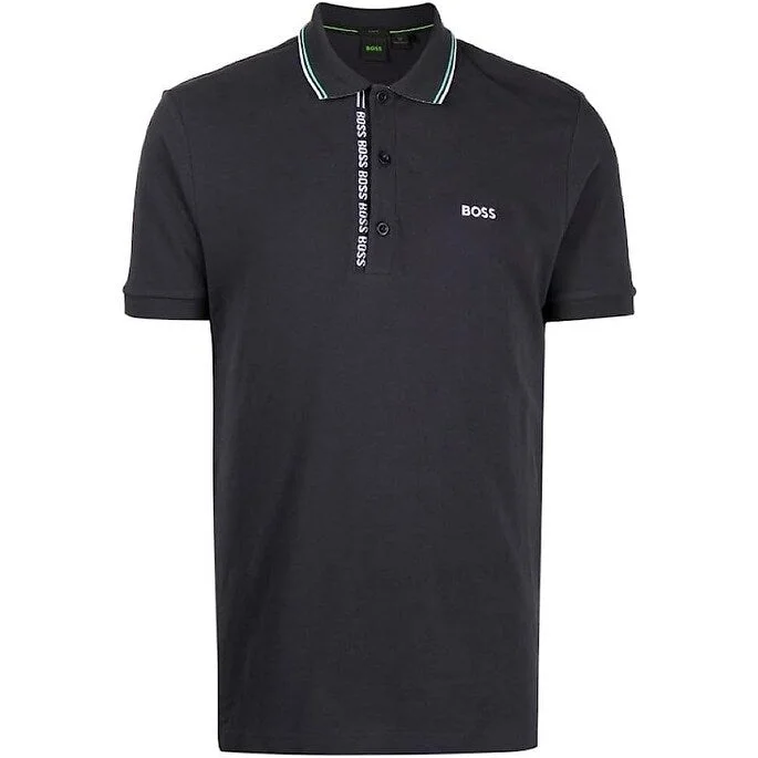 Hugo Boss Men Paule Navy Blue PiqueLogo Polo Shirt 4 408