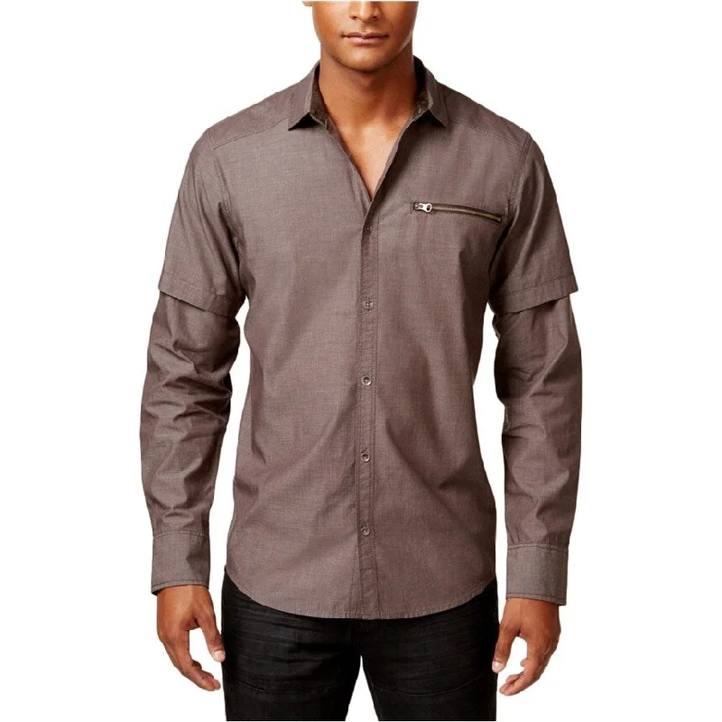 I-N-C Mens Chambray Button Up Shirt