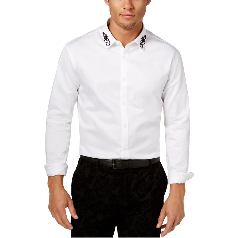 I-N-C Mens Embroidered Button Up Shirt