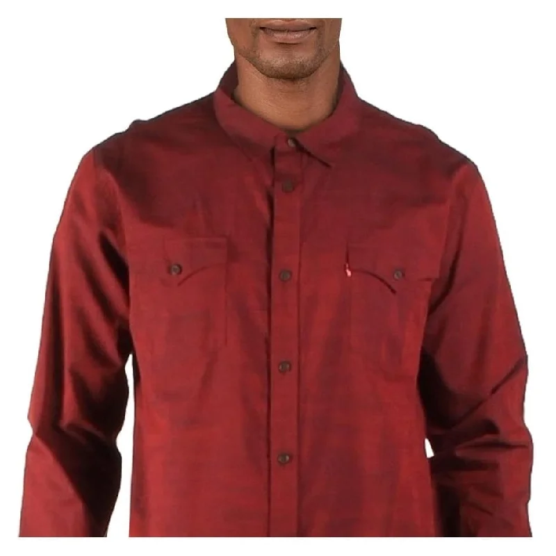 Levi's Men's Darrow Shirt - Long Sleeve Red Size Medium