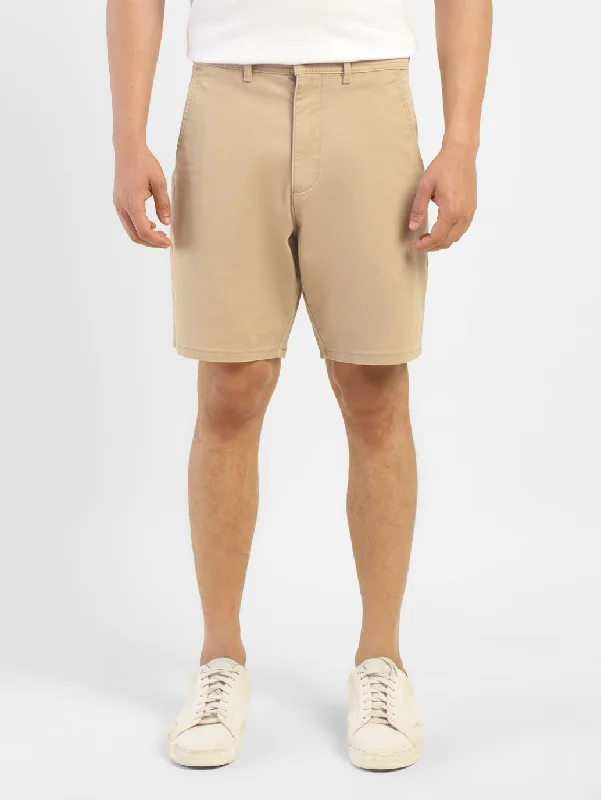 Men's Khaki Slim Tapered Fit Shorts