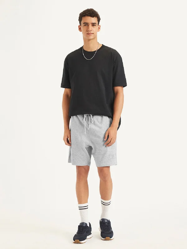 Men's Light Grey Regular Fit Shorts