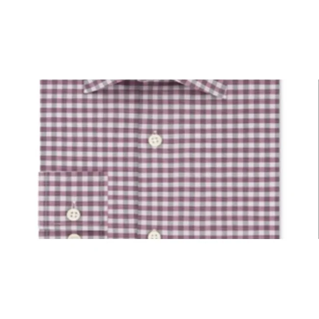 Michael Kors Men's Classic Fit Airsoft Performance Stretch Gingham Shirt Red Size 15X32x33