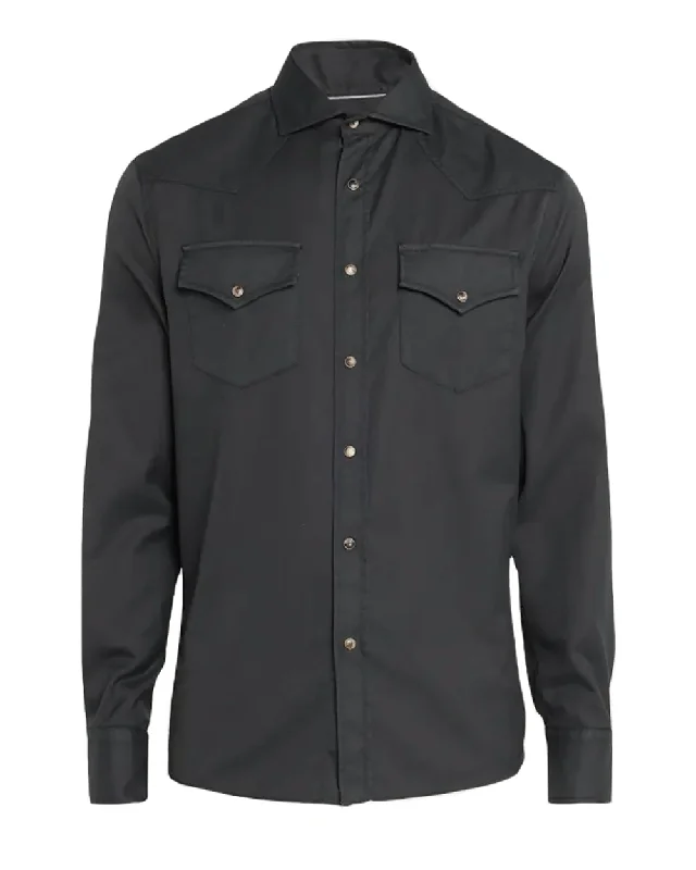 Dark Brown Western Sportshirt