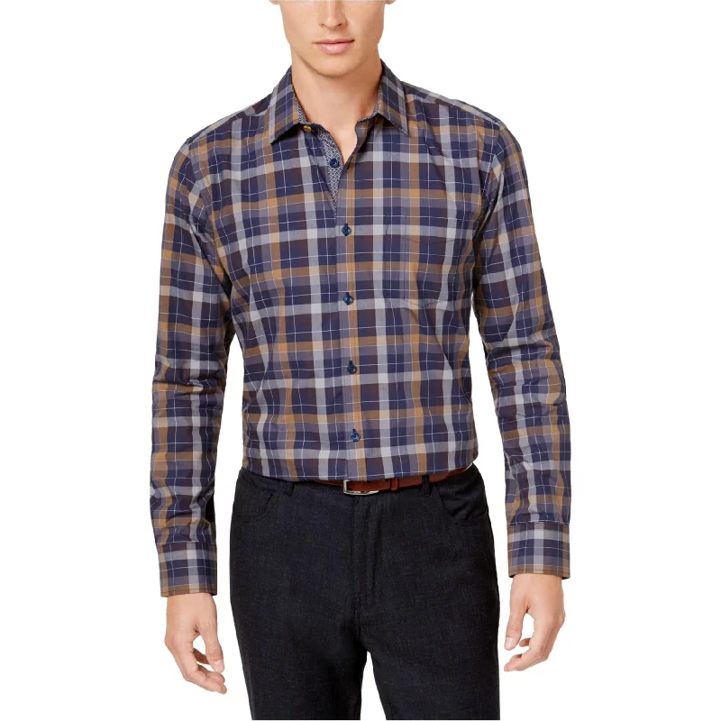 Ryan Seacrest Mens Plaid Sport Button Up Shirt