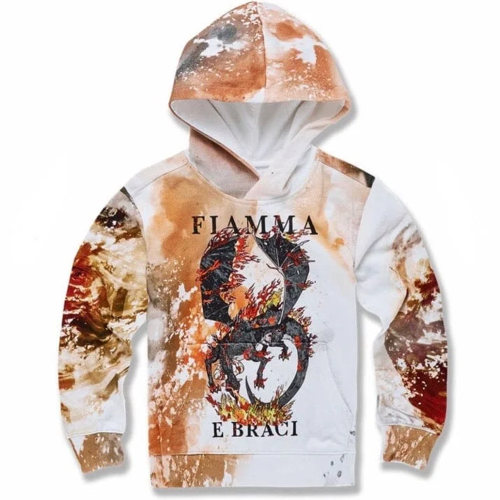 Kids Jordan Craig Fire & Embers Pullover Hoodie (Cream) 8522HK