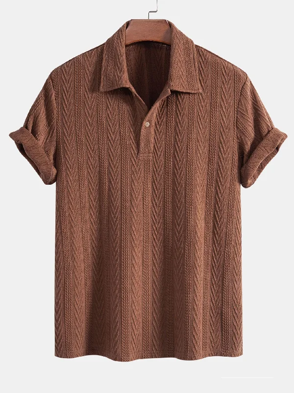 Knitted Geometric Jacquard Polo