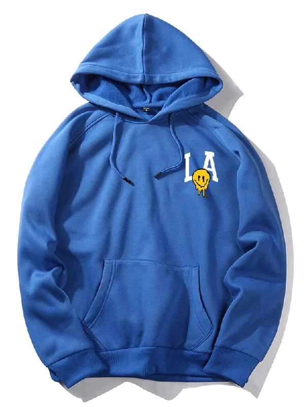 LA Smiley Print Hoodie