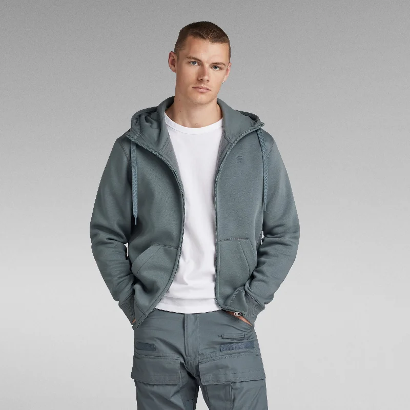 Premium Core Hooded Zip Sweater in Grey