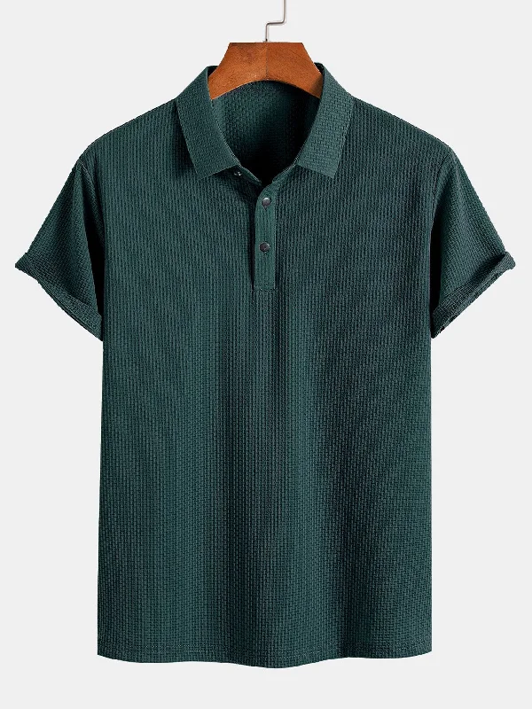 Short Sleeve Textured Polo