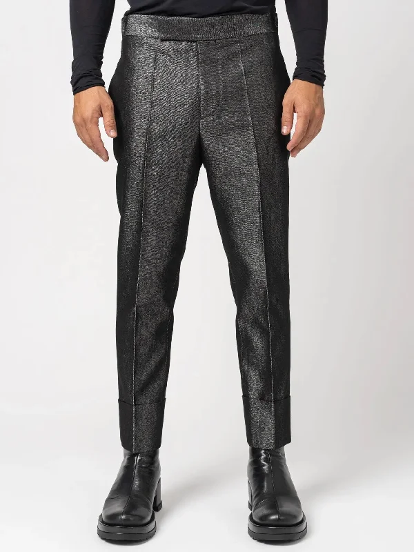 Denim Lamé Trousers