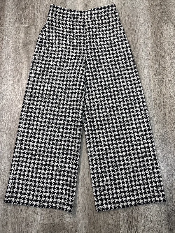 Pants Wide Leg By Zara In Black & White, Size: S