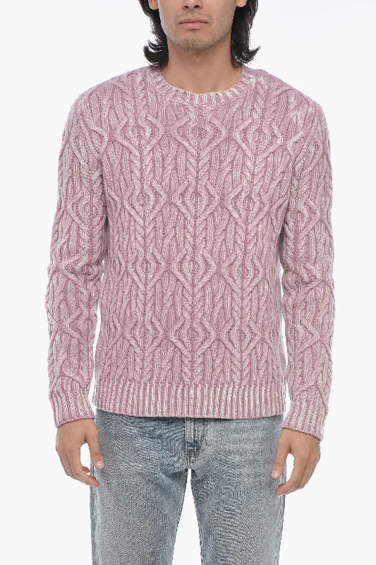 Altea Crew Neck TRECCIA Aran Virgin Wool Sweater