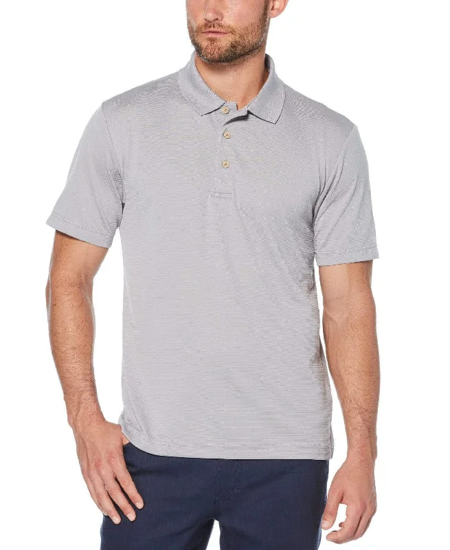 Cubavera Mens 3 Button Polo Mesh Short Sleeve Shirt - CDSK0166-Sleet