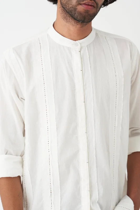 Cedar EMB. Shirt Co-ord - White