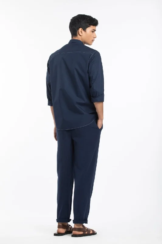 Patched Pocket Shirt Co-ord Navy