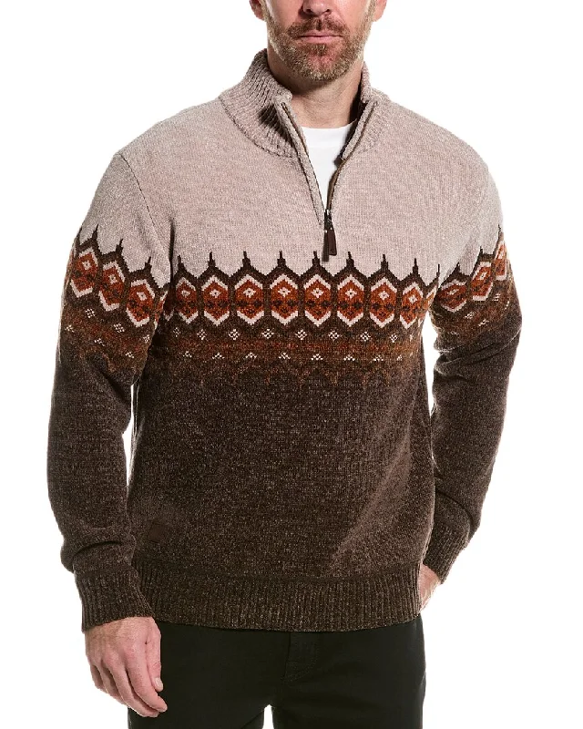 Point Zero Chenille 1/4-Zip Mock Neck Sweater