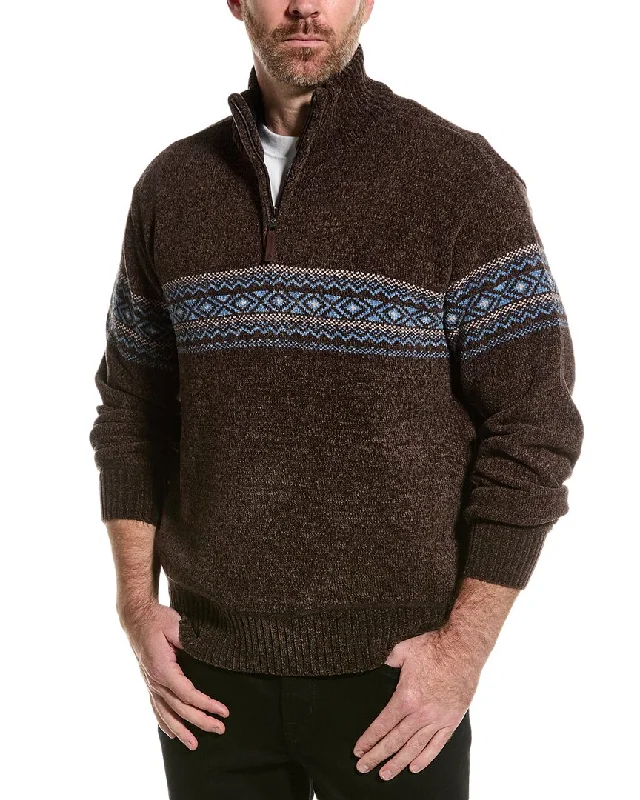 Point Zero Chenille 1/4-Zip Mock Neck Sweater