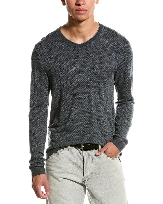 Raffi Jacquard Wool-Blend V-Neck Sweater