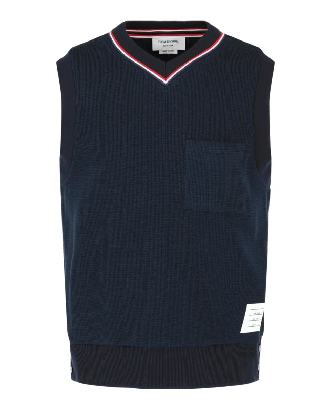 Textured V-Neck Knit Vest