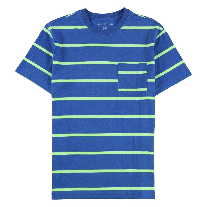 American Eagle Mens Striped Pocket Basic T-Shirt