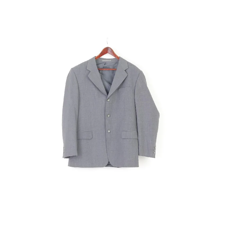 Coxmoore Men 42 Blazer Grey Wool Vintage Single Breasted Jacket