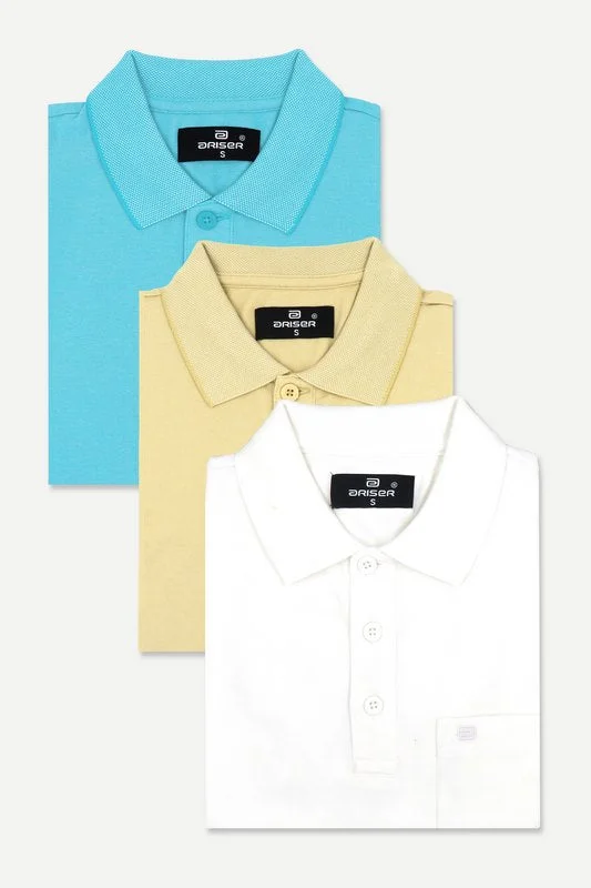 Golf Polo - Collar T-Shirts Pack Of 3 Combo For Men | Ariser