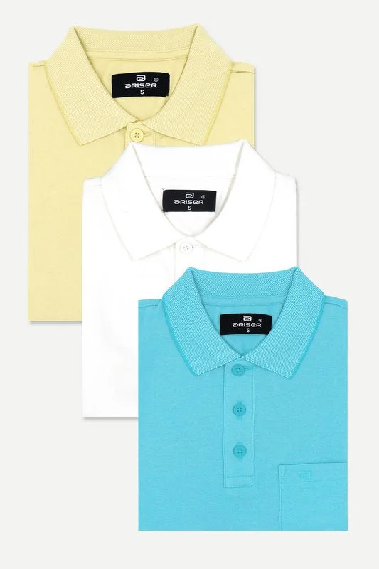 Golf Polo - Collar T-Shirts Pack Of 3 Combo For Men | Ariser