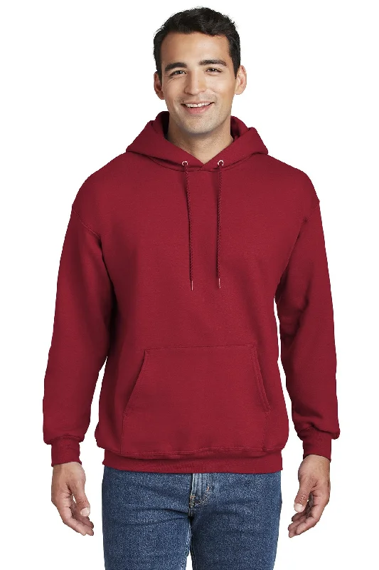 Hanes Ultimate Cotton Pullover Hooded Sweatshirt F170 Deep Red