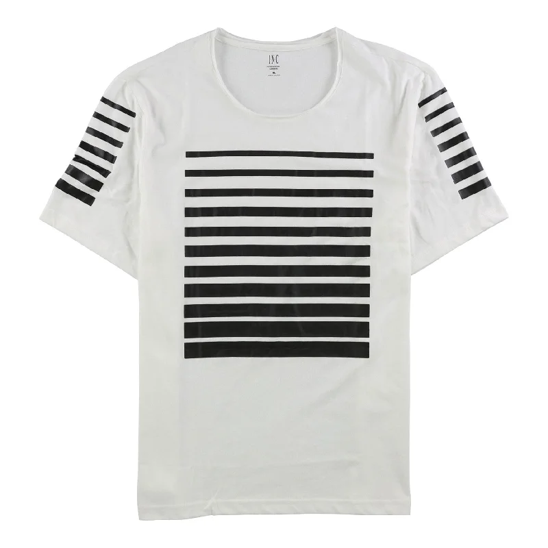 I-N-C Mens Striped Graphic T-Shirt