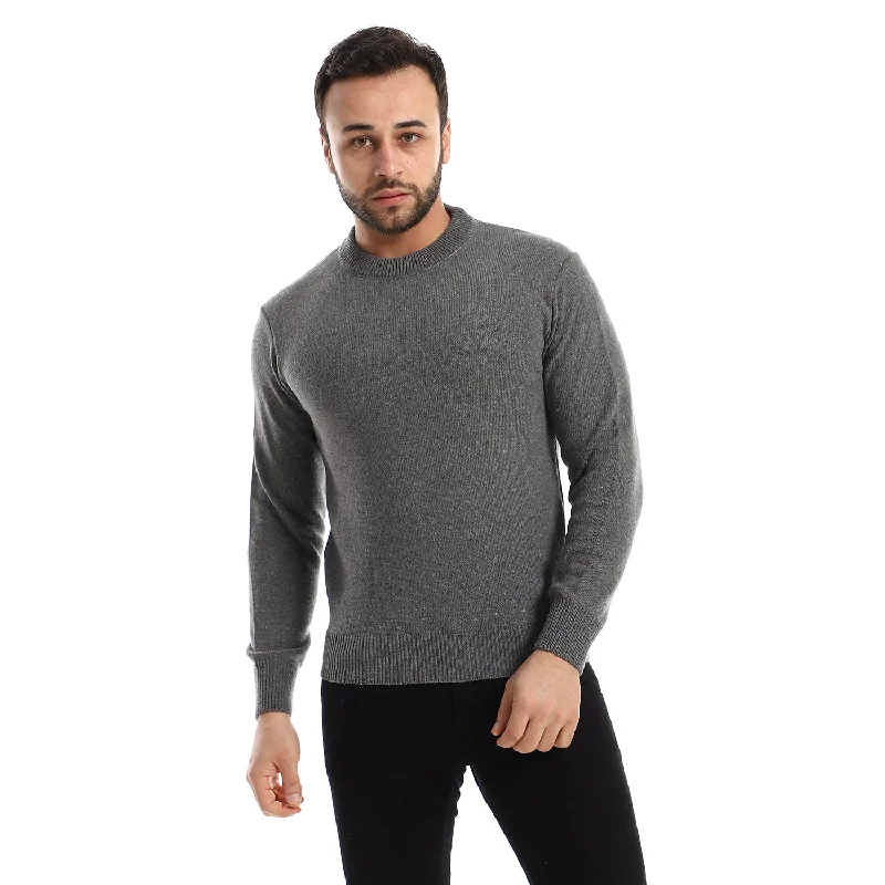 knitted_round_neck_heather_charcoal_pullover