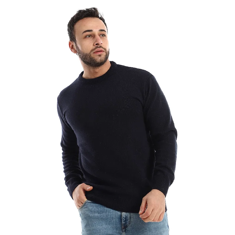 navy_blue_knitted_slip_on_pullover