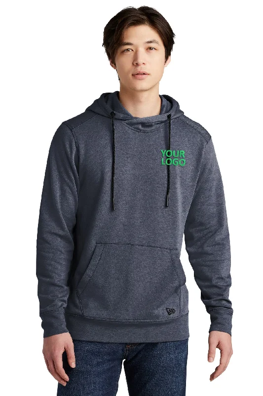 New Era Tri Blend Fleece Custom Hoodies, True Navy Heather